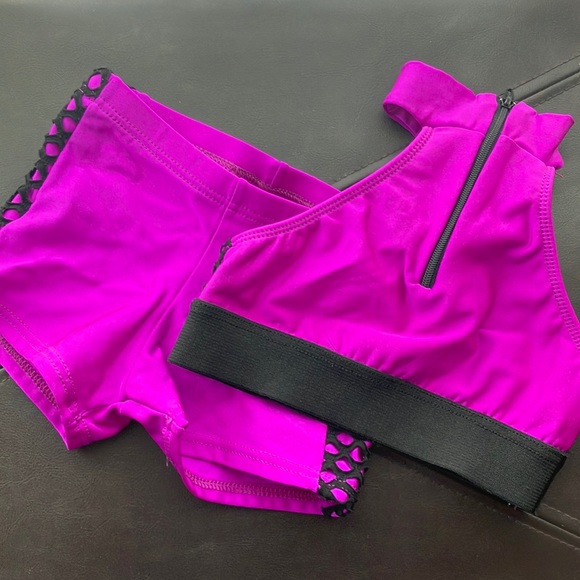 Motionwear Matching Sets Motionwear Dance Purple Sports Bra And